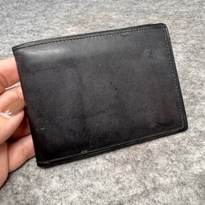 Vintage Winston Softan Cowhide Leather Bi‎ Fold Wallet Mens Black Minimalist